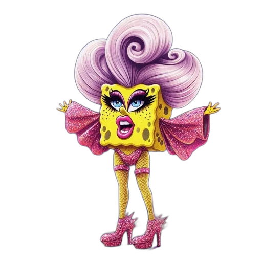 hair, dress, crown, creature transparent PNG cut-out