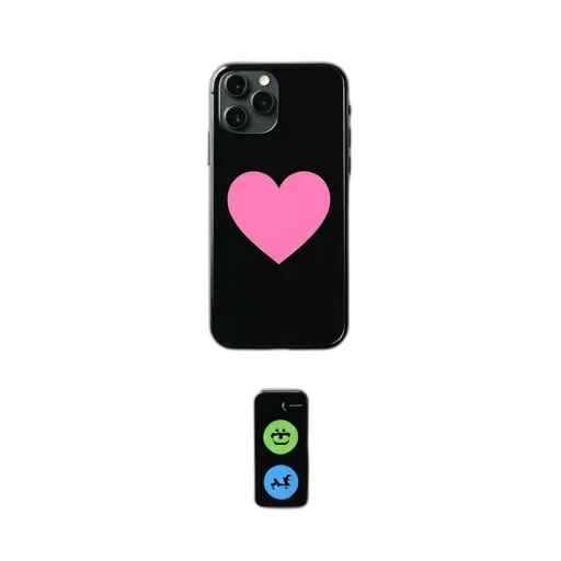 neon, black, smartphone, pink transparent PNG cut-out