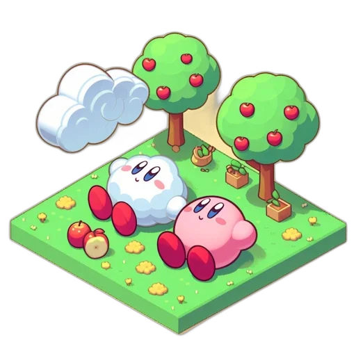 tree, food, pixel art, concept art transparent PNG cut-out