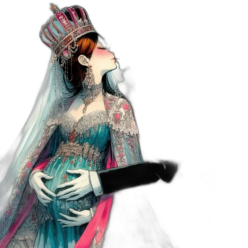 dress, crown, jewelry, sword transparent PNG cut-out
