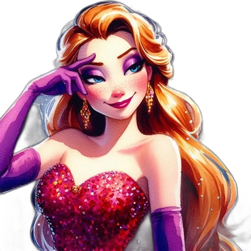 dress, crown, cartoon, fantasy art transparent PNG cut-out