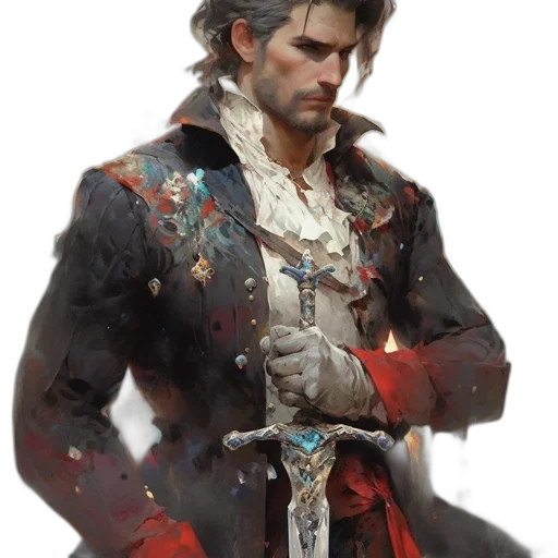 jacket, sword, staff, weapon transparent PNG cut-out