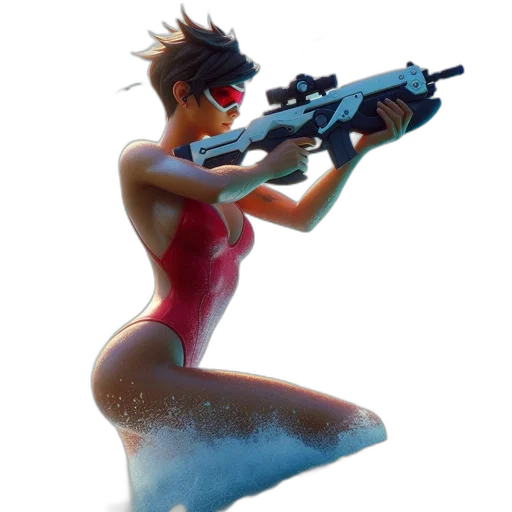 weapon, concept art, cyberpunk, comic book art transparent PNG cut-out
