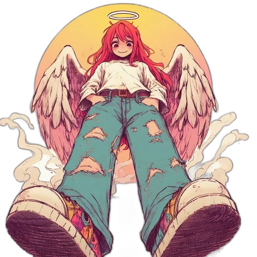 anime, pixel art, vaporwave, comic book art transparent PNG cut-out