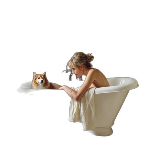furniture, animal, photorealistic, woman transparent PNG cut-out
