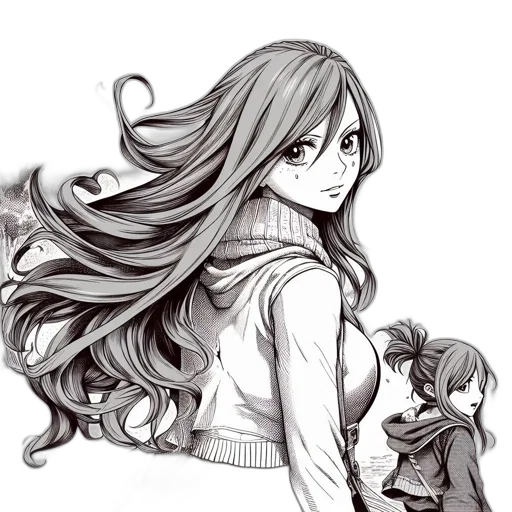 hair, jacket, creature, anime transparent PNG cut-out