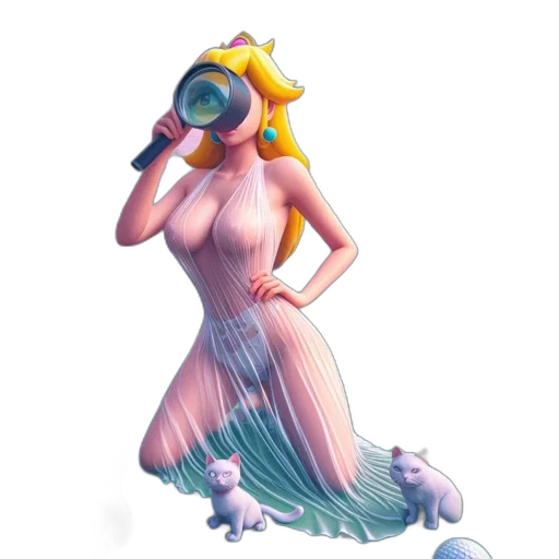 dress, creature, staff, concept art transparent PNG cut-out