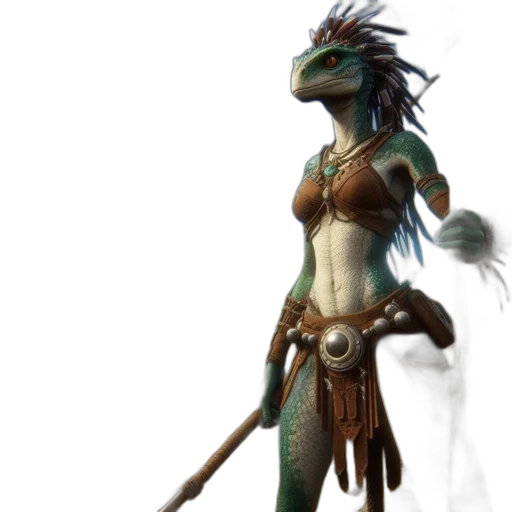 dragon, staff, creature, mask transparent PNG cut-out