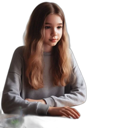 hair, jacket, dress, face transparent PNG cut-out