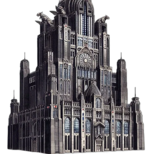 building, crown, concept art, 3d render transparent PNG cut-out