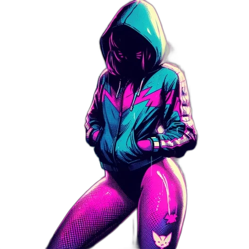 jacket, robot, creature, cyberpunk transparent PNG cut-out