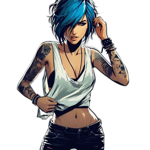 comic book art, cyberpunk, cartoon, concept art transparent PNG cut-out