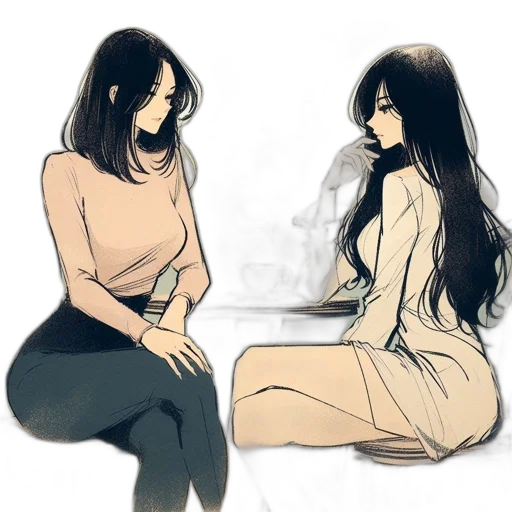dress, concept art, anime, cartoon transparent PNG cut-out