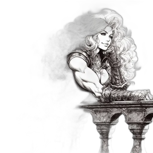 fantasy art, concept art, comic book art, pencil sketch transparent PNG cut-out