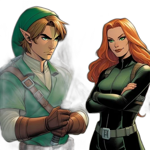 comic book art, concept art, green, earth tones transparent PNG cut-out
