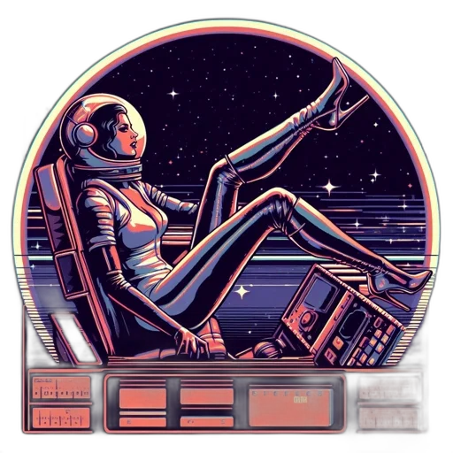 robot, furniture, pixel art, cyberpunk transparent PNG cut-out