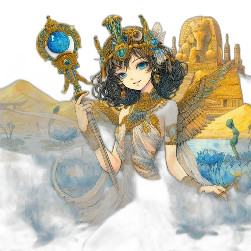 crown, jewelry, staff, fantasy art transparent PNG cut-out