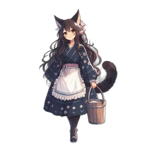 staff, dress, animal, fantasy art transparent PNG cut-out