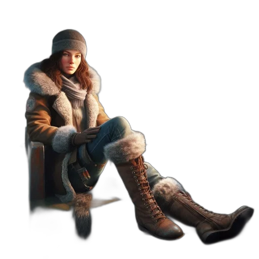 jacket, weapon, hat, staff transparent PNG cut-out