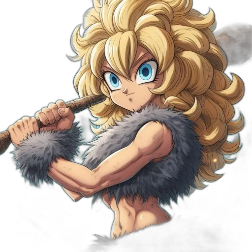 hair, dragon, weapon, staff transparent PNG cut-out