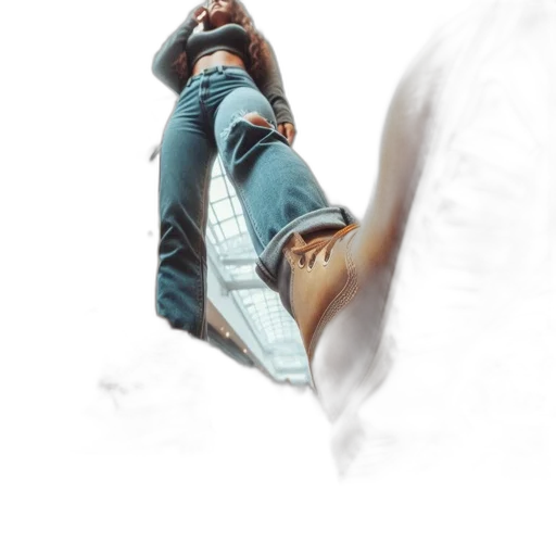 shoes, jacket, creature, staff transparent PNG cut-out