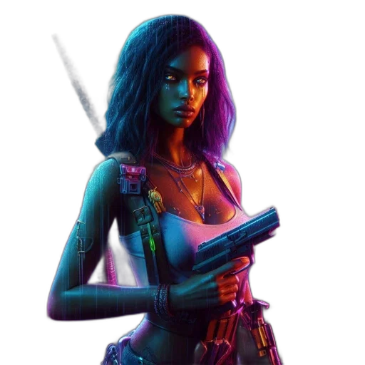 weapon, cyberpunk, concept art, comic book art transparent PNG cut-out