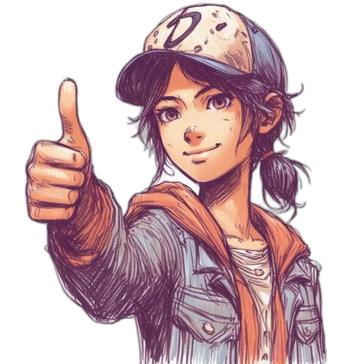 hat, jacket, cartoon, anime transparent PNG cut-out