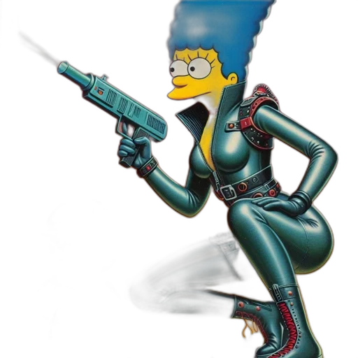 weapon, robot, jacket, staff transparent PNG cut-out