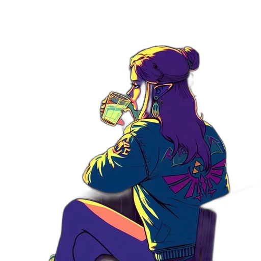 jacket, crown, bottle, staff transparent PNG cut-out