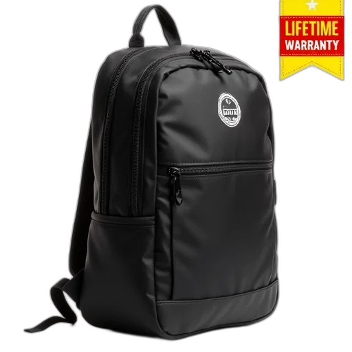 black, backpack, zipper, closure transparent PNG cut-out