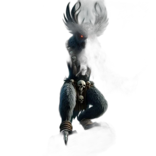 dragon, mask, staff, creature transparent PNG cut-out