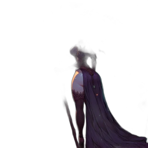 dress, crown, staff, creature transparent PNG cut-out