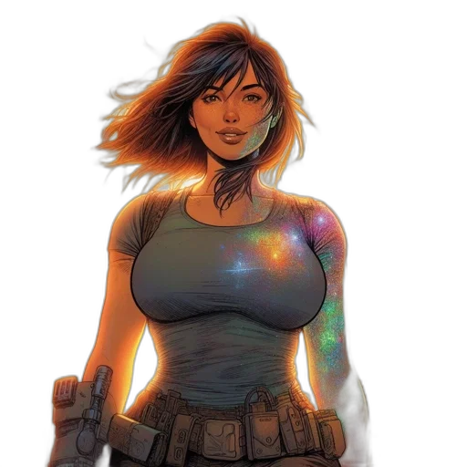 comic book art, concept art, fantasy art, cyberpunk transparent PNG cut-out