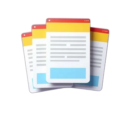colorful, stack, five, identical transparent PNG cut-out