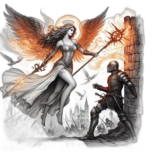 fantasy art, concept art, comic book art, pixel art transparent PNG cut-out