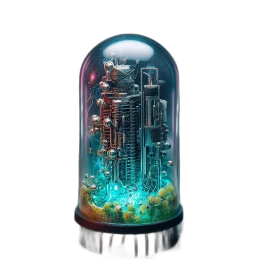 bottle, cyberpunk, vaporwave, concept art transparent PNG cut-out