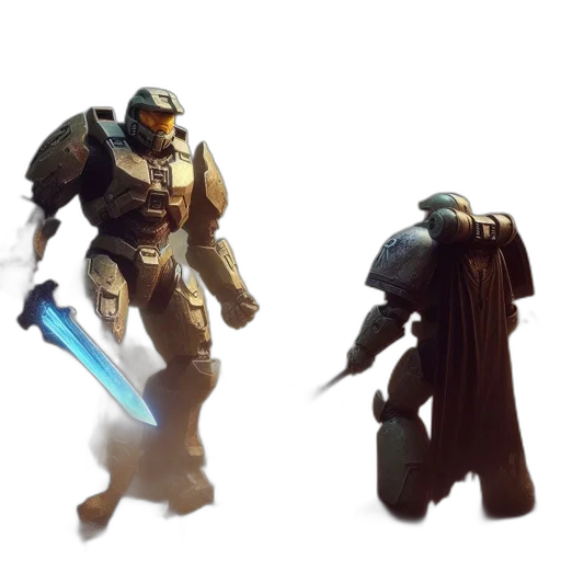 robot, weapon, concept art, 3d render transparent PNG cut-out