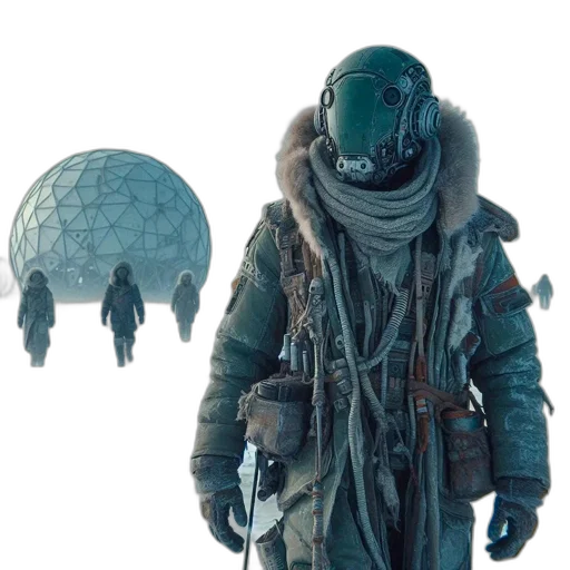 jacket, creature, mask, hat transparent PNG cut-out