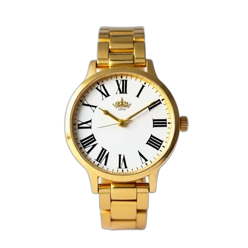 jewelry, gold, wristwatch, white transparent PNG cut-out