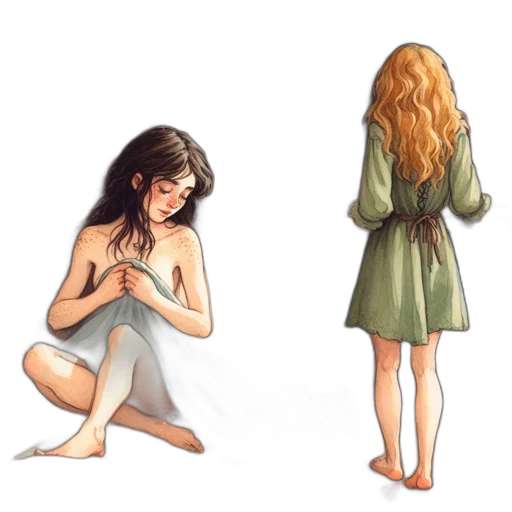 dress, concept art, watercolor, pixel art transparent PNG cut-out