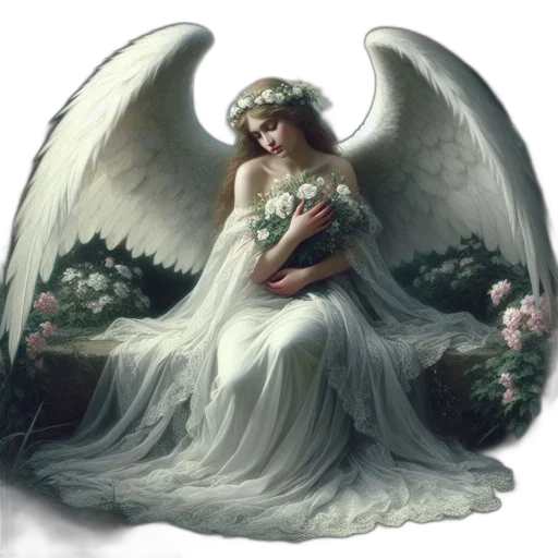 dress, fantasy art, photorealistic, oil painting transparent PNG cut-out