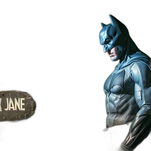 comic book art, concept art, 3d render, batman transparent PNG cut-out