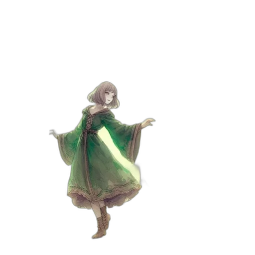 dress, staff, creature, mask transparent PNG cut-out