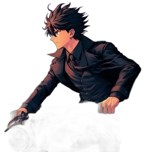 jacket, weapon, dragon, staff transparent PNG cut-out