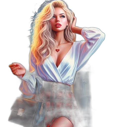 dress, jacket, hair, fantasy art transparent PNG cut-out