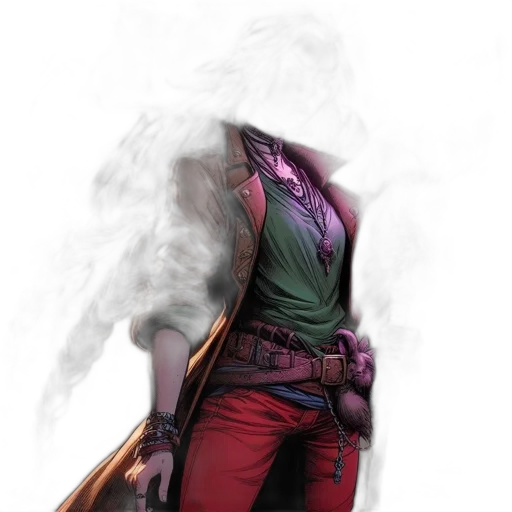 jacket, mask, weapon, staff transparent PNG cut-out