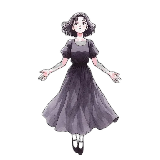 dress, creature, staff, flower transparent PNG cut-out