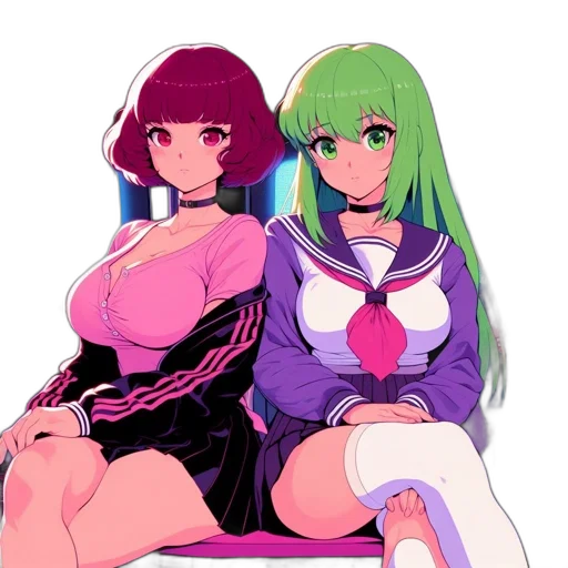 dress, pixel art, anime, vaporwave transparent PNG cut-out