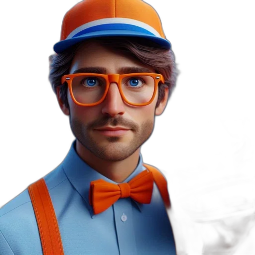 staff, face, hat, 3d render transparent PNG cut-out
