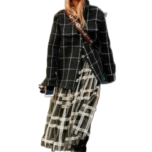 jacket, dress, staff, cyberpunk transparent PNG cut-out